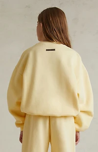 Fear of God ESSENTIALS Kids Garden Yellow '90s Fit Fleece Crew Neck Sweatshirt