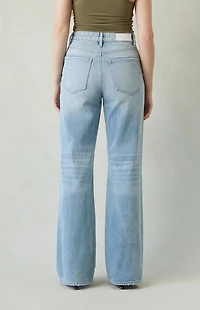 Pacsun Madison High Waisted Girlfriend Jeans Ripped Light Indigo