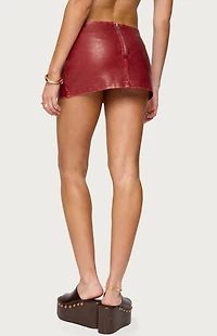 Edikted Lace Up Faux Leather Mini Skort