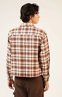 Pacsun Washed Cropped Camp Flannel Shirt