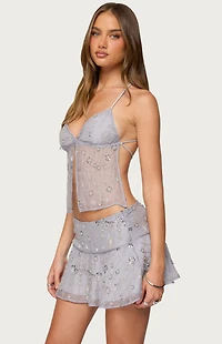 Edikted Kylie Beaded Split Front Top