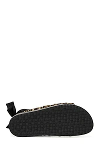 AZALEA WANG Women's Mackley Leopard Tie Up Platform Sandals
