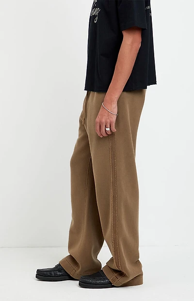 Pacsun Brown Elmer Stripe Fleece Extreme Baggy Sweatpants