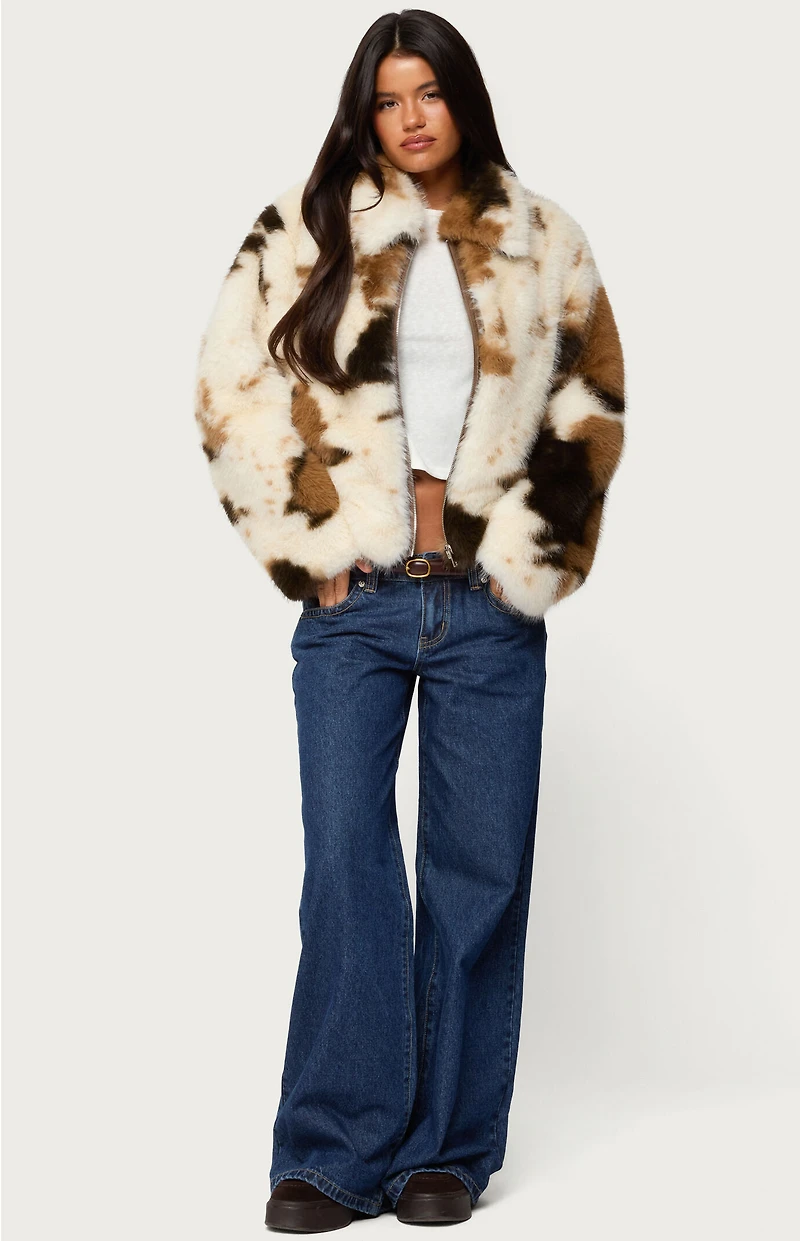 Edikted Raiyne Low Rise Wide Leg Jeans