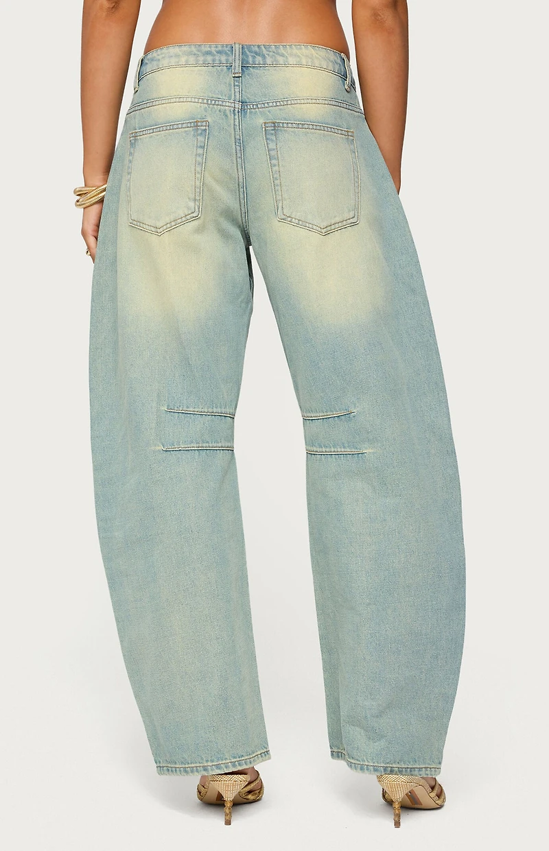 Edikted Cayden Low Rise Washed Barrel Jeans