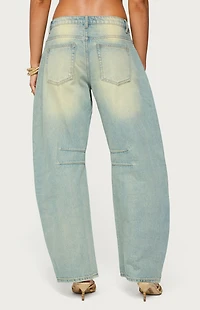 Edikted Cayden Low Rise Washed Barrel Jeans