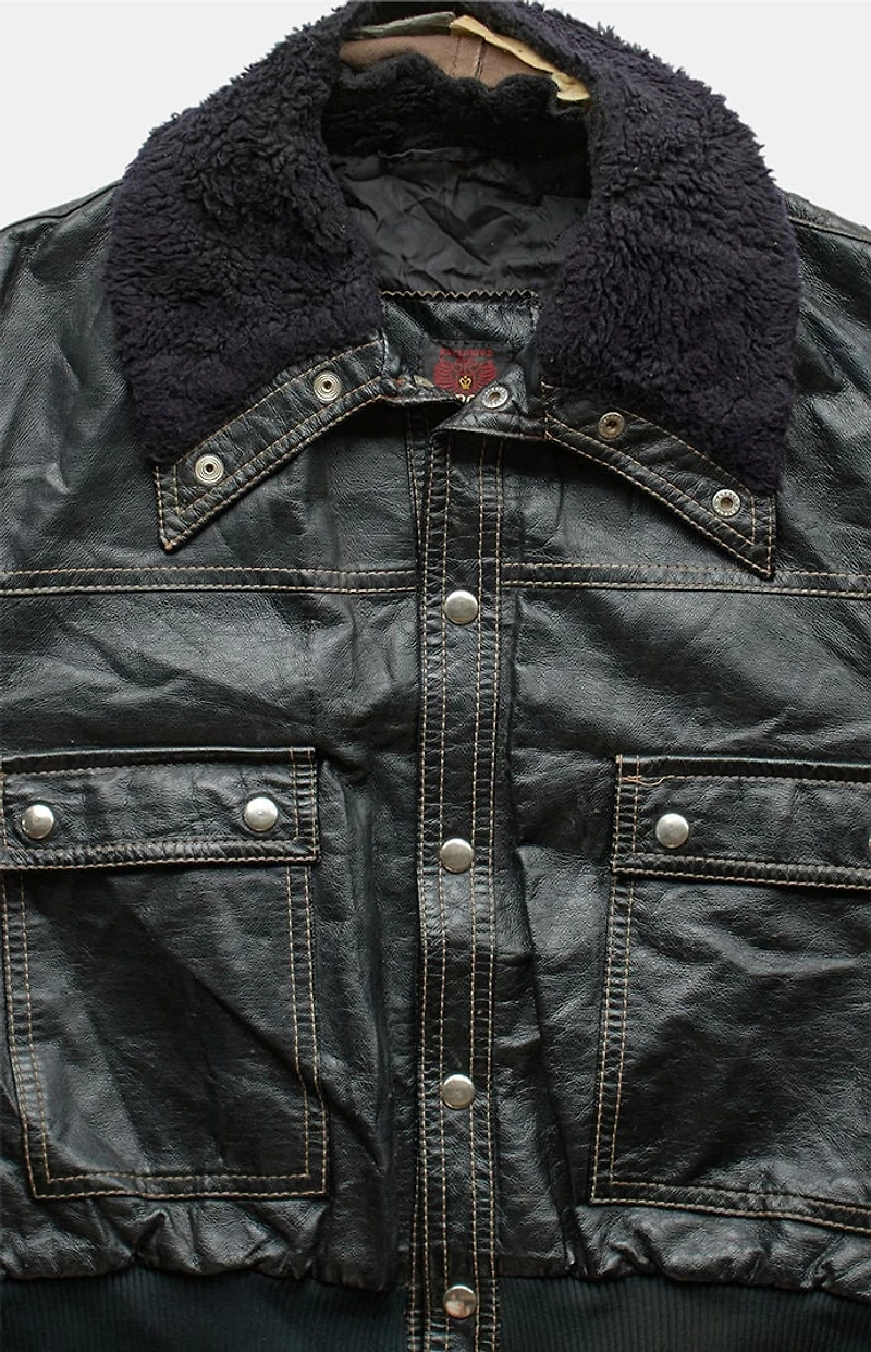 PS VINTAGE Black 2000s Leather Jacket
