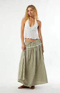 Daisy Street Gingham Maxi Skirt