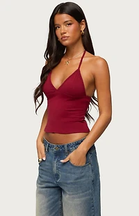 Edikted Noriah V Neck Halter Top