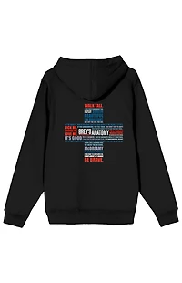 Grey's Anatomy Cross Collage Zip Up Hoodie