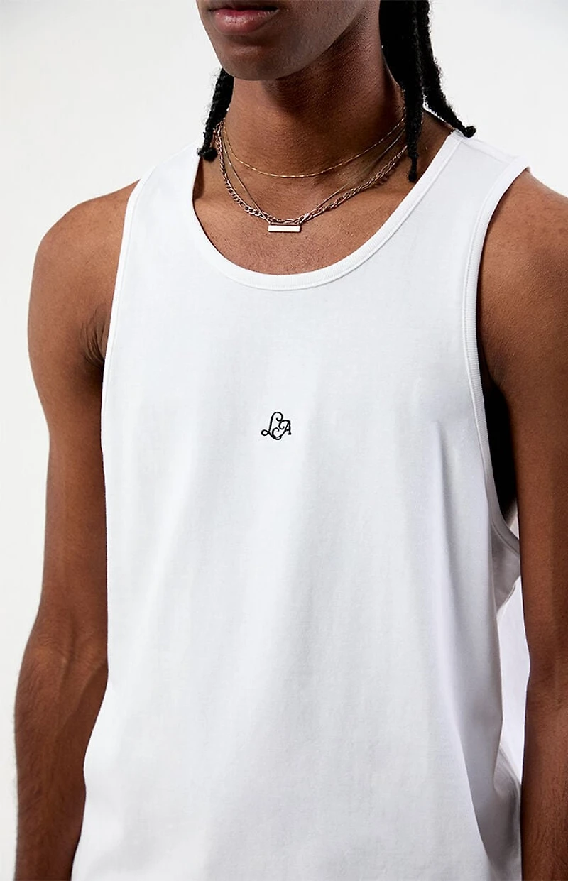 Pacsun LA Script Embroidered Ribbed Muscle Tank Top