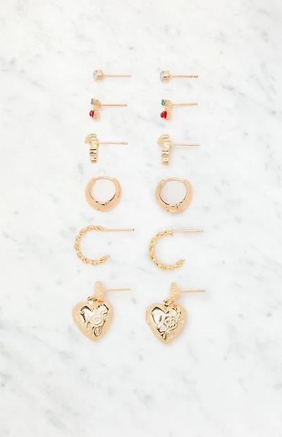 LA Hearts 6 Pack Novelty Earrings