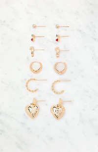 LA Hearts 6 Pack Novelty Earrings