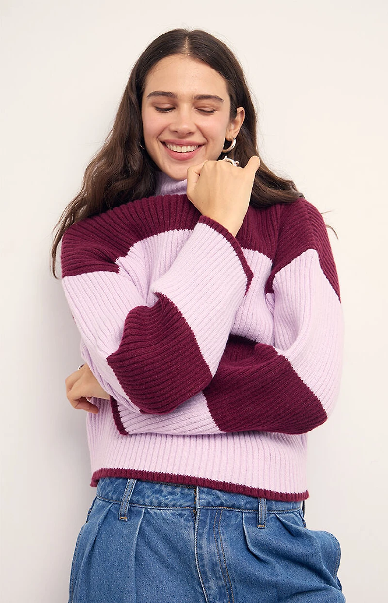 MINKPINK Freja Striped Chunky Knit Sweater