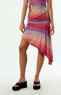 Hawaiian Tropic Sunset Asymmetrical Skirt