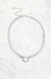LA Hearts Heart Cuban Chain Necklace