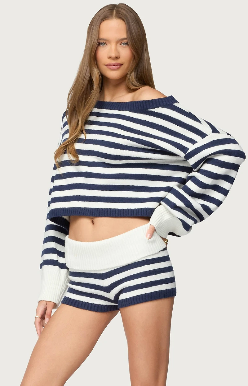 Edikted Saphi Striped Oversized Knit Sweater