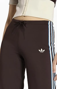 adidas Brown 3-Stripe Slouchy Straight Leg Track Pants
