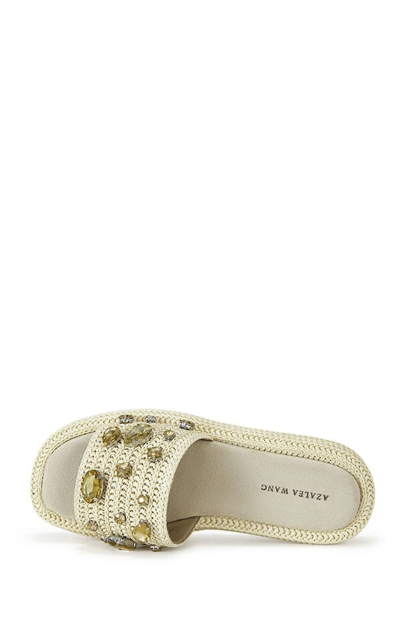 AZALEA WANG Women's Tan Baste Sandals