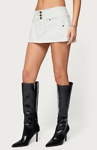 Edikted Petite Mckinley Denim Mini Skirt