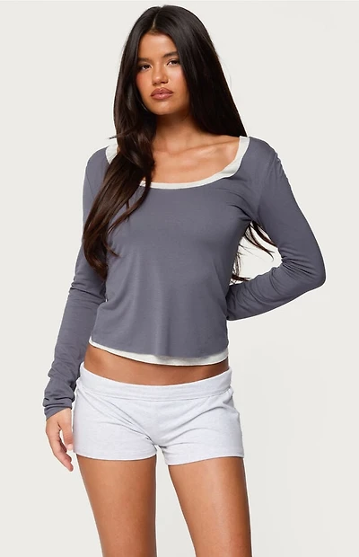 Edikted Orella Contrast Layered Long Sleeve Top