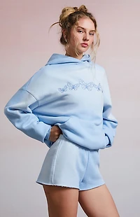 Third Charm Butterflies Embroidered Flow Sweat Shorts