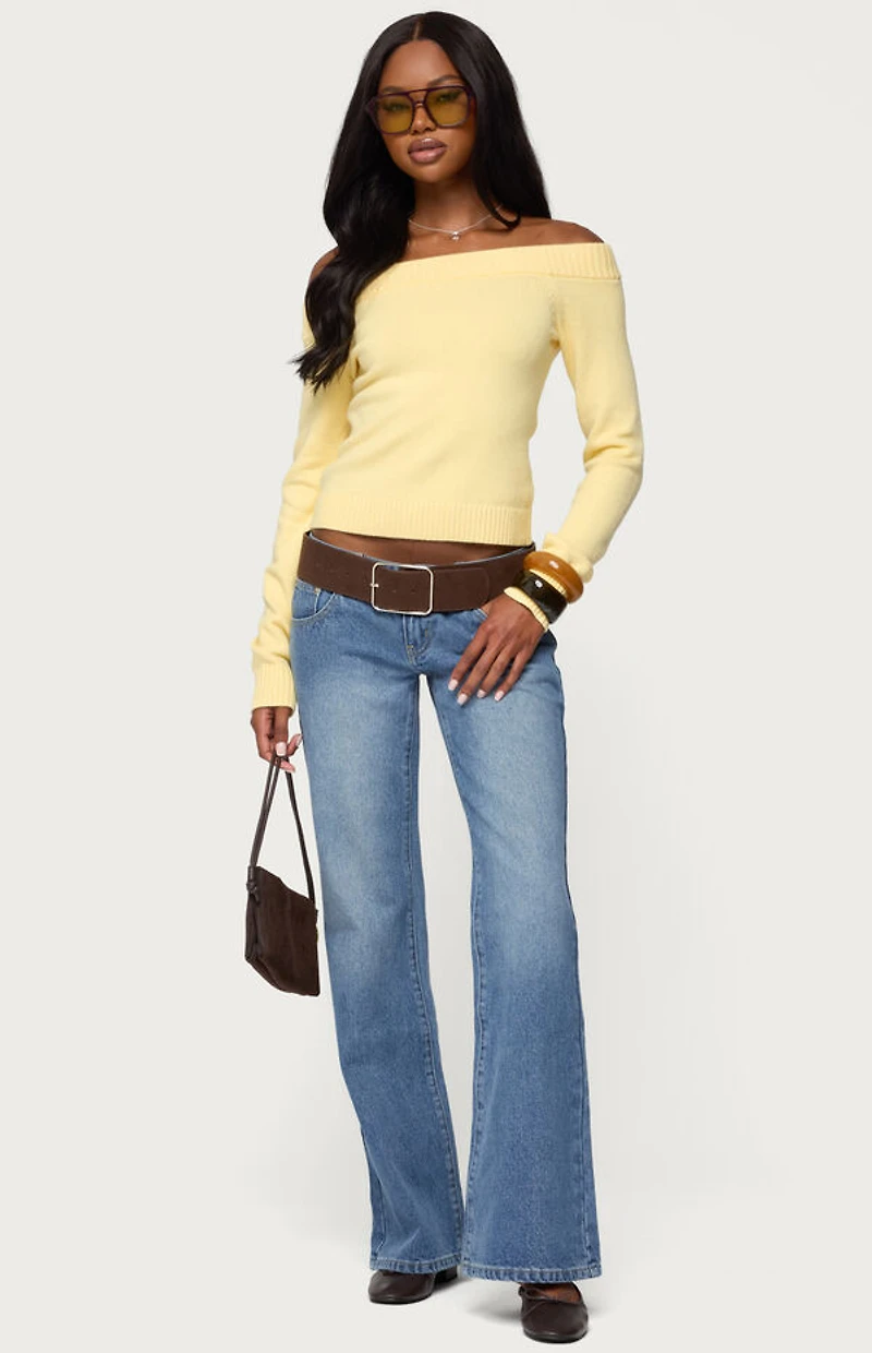 Edikted Elona Off Shoulder Knit Top