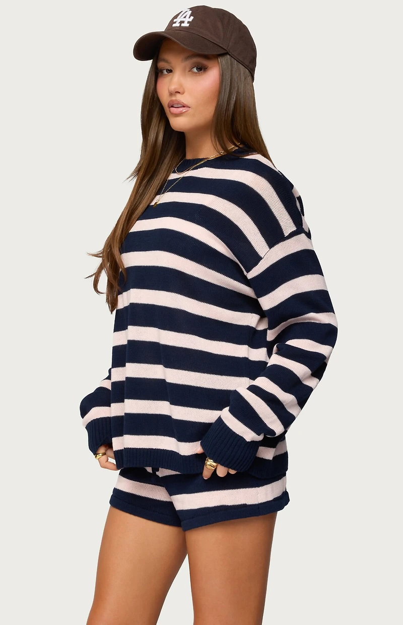 Edikted Amaris Oversized Striped Knit Sweater