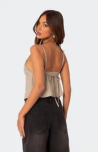 Edikted Linen Open Back Tank Top