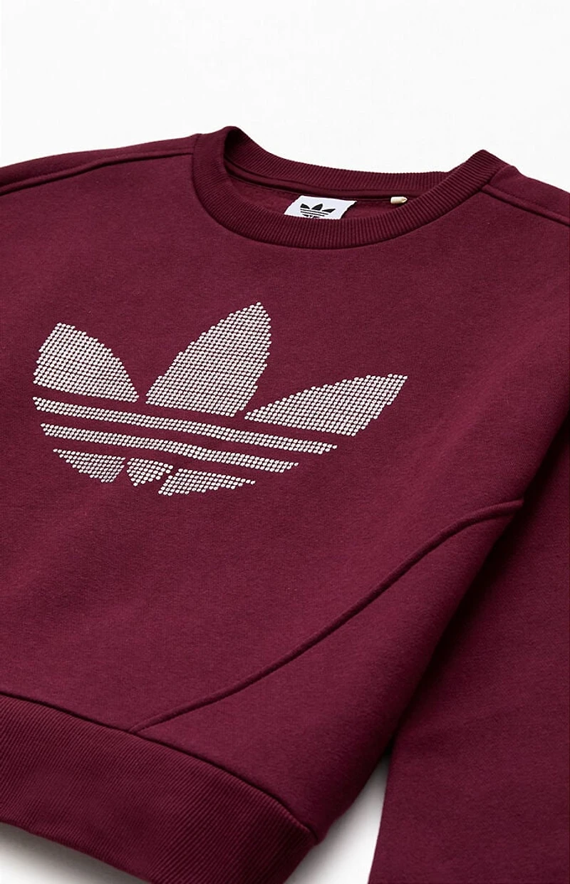 adidas Kids Glitter Trefoil Crew Neck Sweatshirt