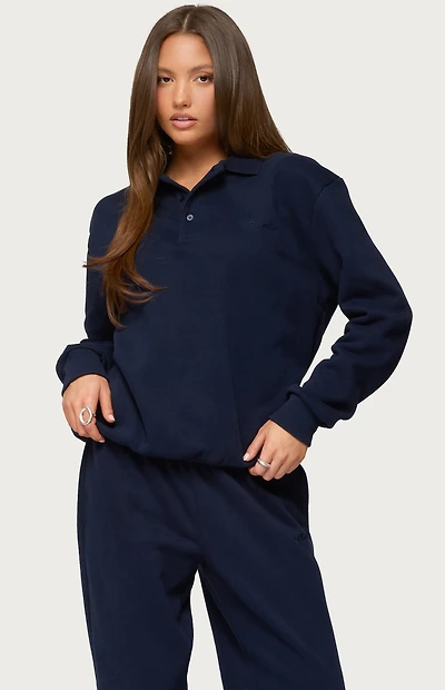 Edikted Jayce Oversized Polo Sweatshirt