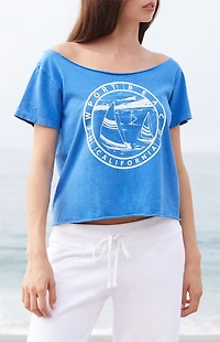 John Galt Blue Robyn Newport Beach Off-The-Shoulder Top