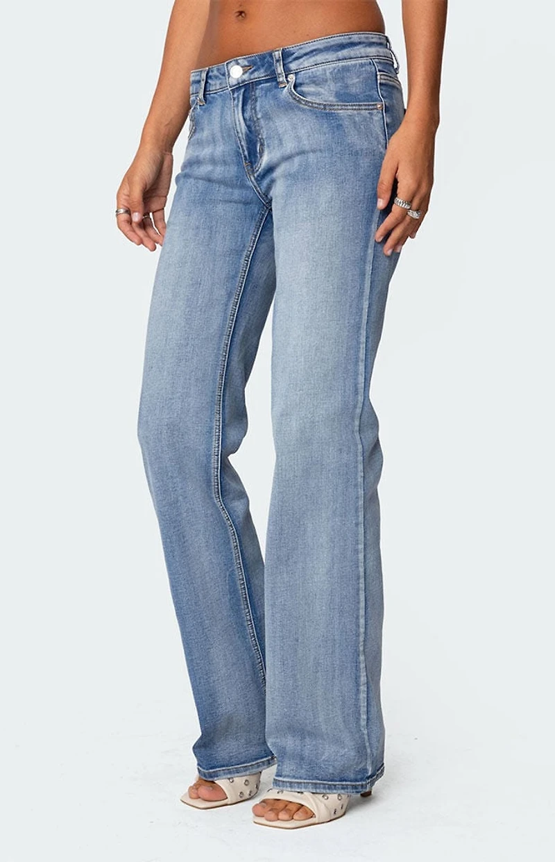 Edikted Bootcut Washed Low Rise Jeans