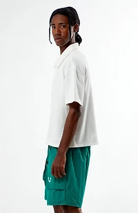 Pacsun Cream Stone Solid Textured Oversized Camp Shirt