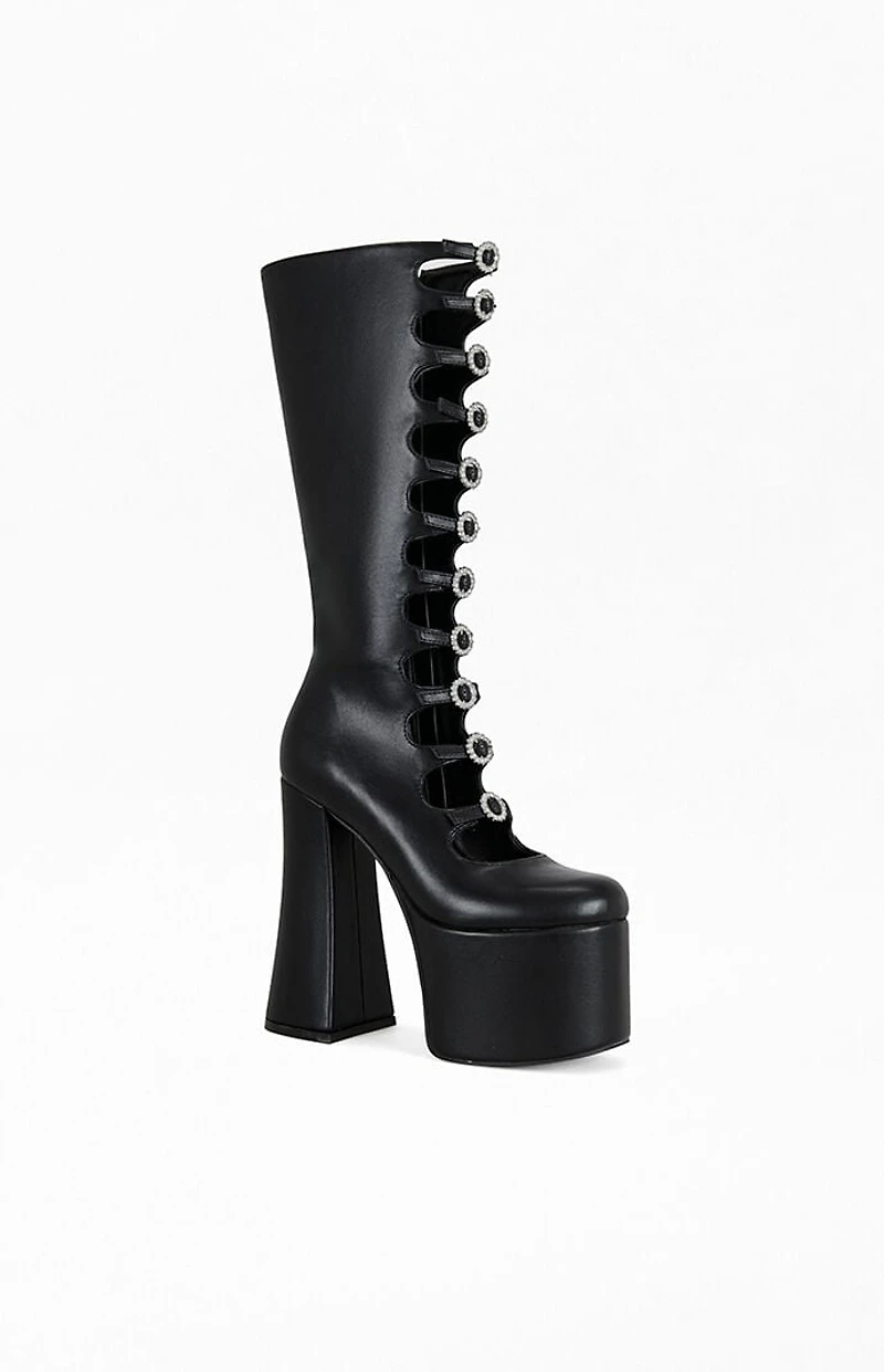 AZALEA WANG Women's Tomlin Black Platform Boots