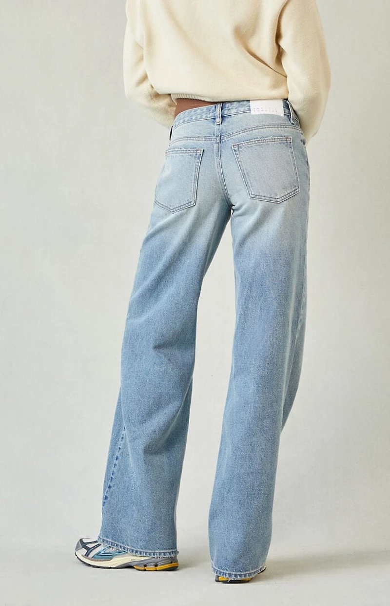 Pacsun Casey Low Rise Baggy Jeans Light Blue Tinted
