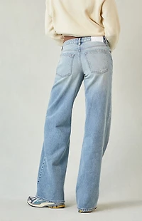 Pacsun Casey Low Rise Baggy Jeans Light Blue Tinted