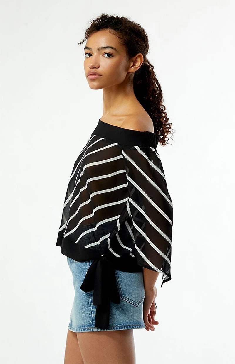Beverly and Beck Ken Striped Off-The-Shoulder Top