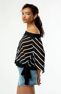 Beverly and Beck Ken Striped Off-The-Shoulder Top