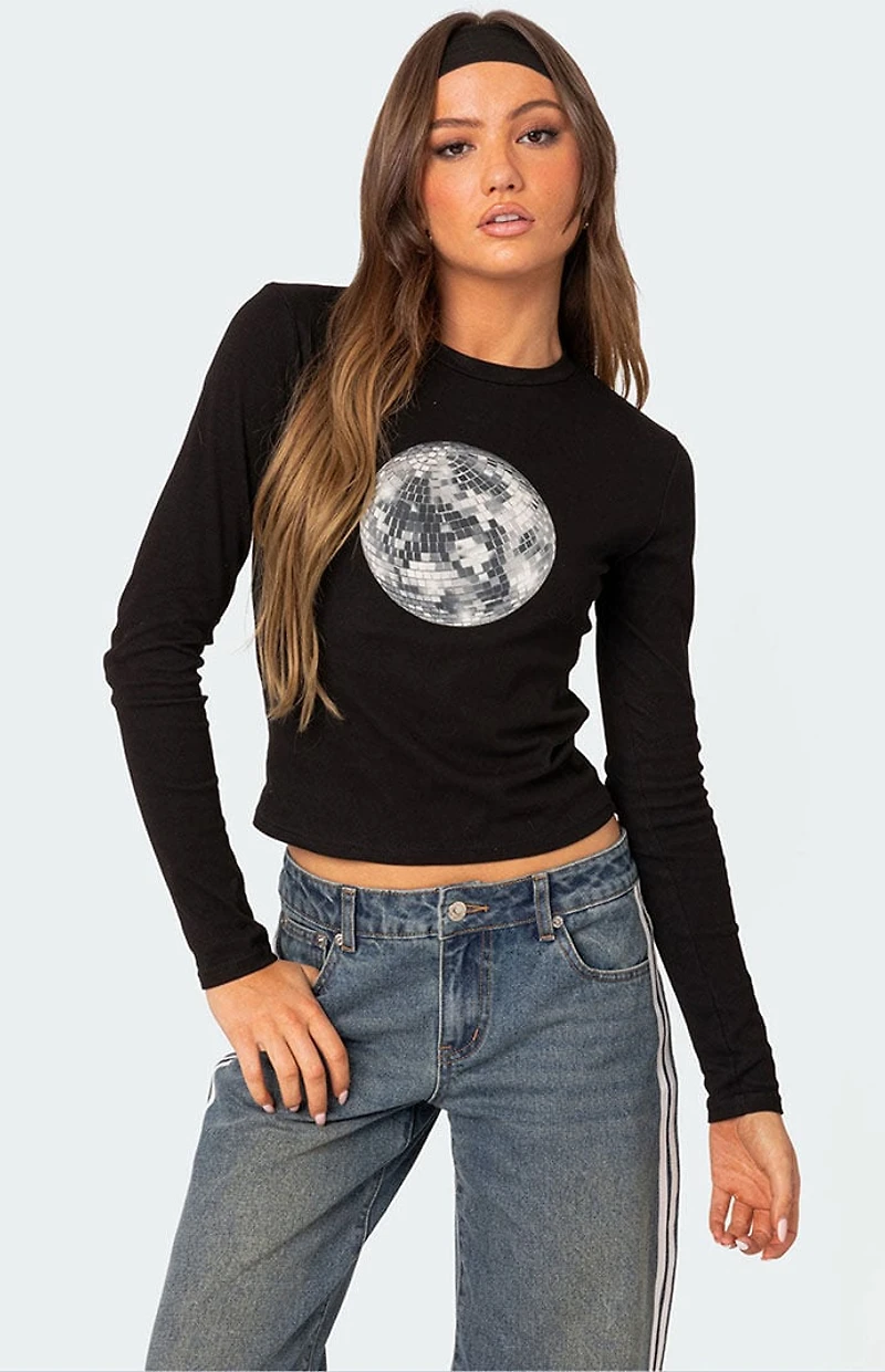 Edikted Disco Girl Long Sleeve T-Shirt