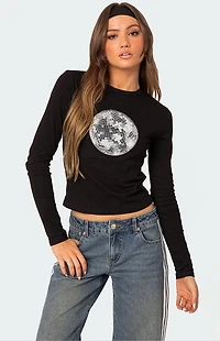 Edikted Disco Girl Long Sleeve T-Shirt