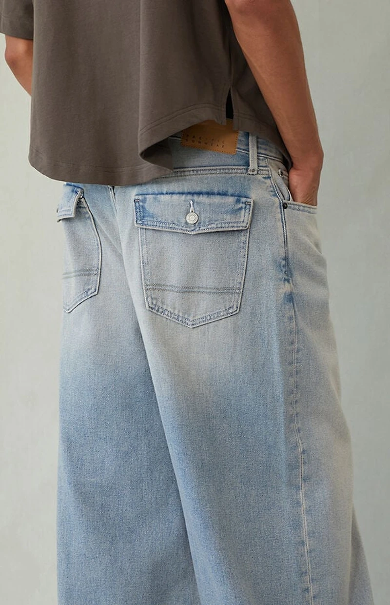 Pacsun Ryder Ultra Baggy Jeans Light Blue Tint