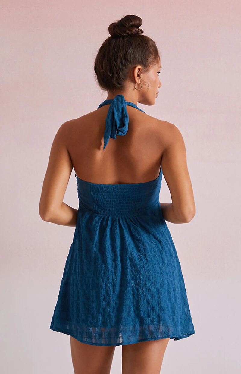 Beverly and Beck Sarah Tie Back Halter Mini Dress