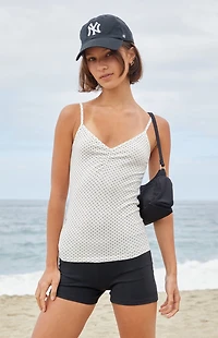 John Galt White & Black Polka Dot Archie Tank Top