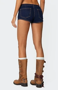 Edikted Ciel Low Rise Denim Micro Shorts