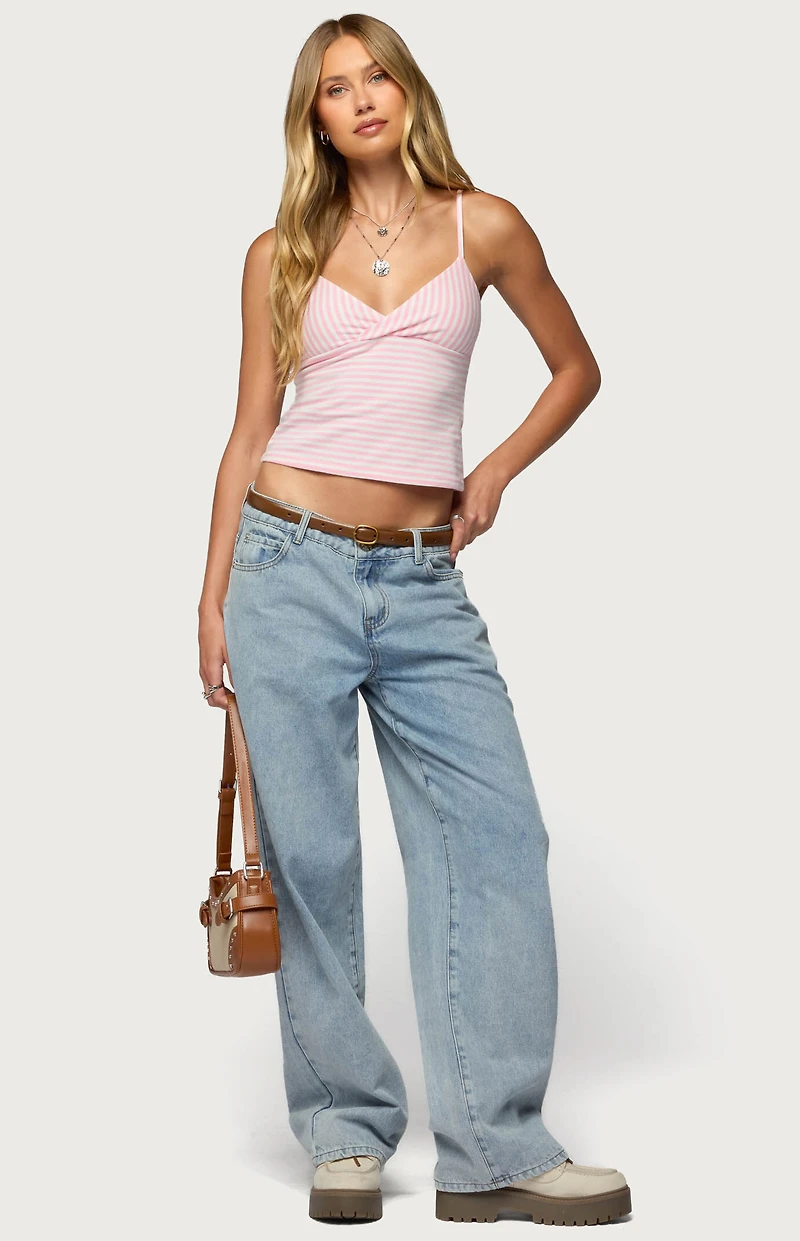 Edikted Emilea V Neck Striped Tank Top