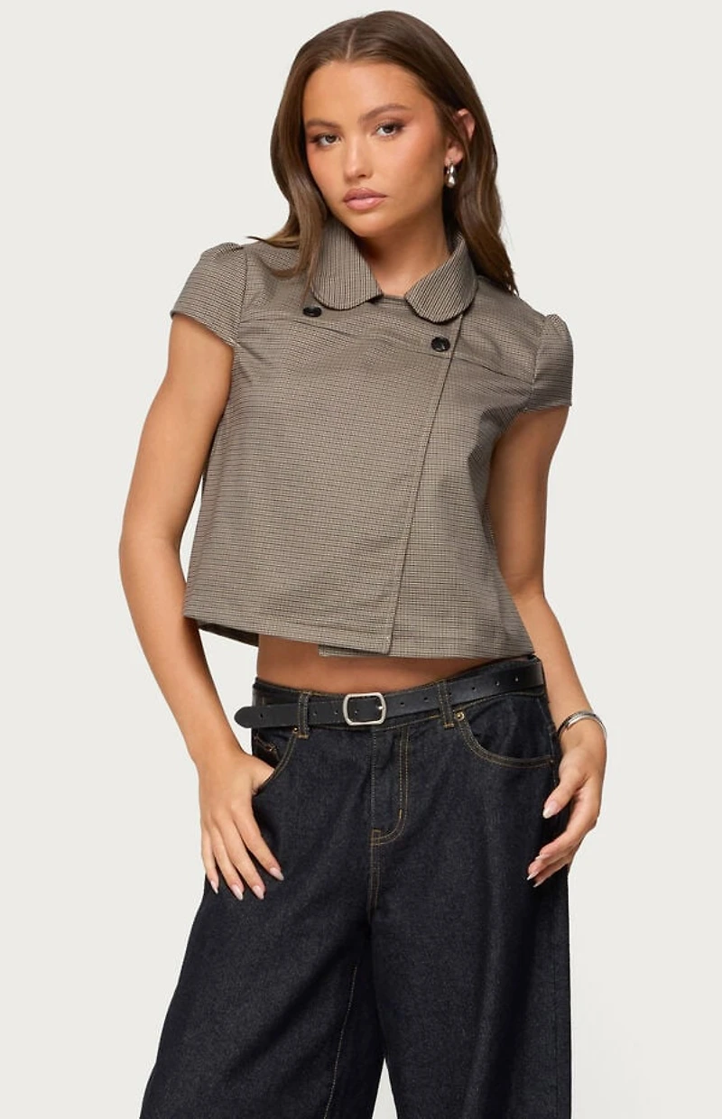 Edikted Haislee Plaid Tailored Shirt