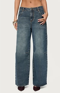Edikted Santi Low Rise Wide Leg Jeans