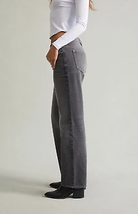 Pacsun Jordyn Low Rise Straight Leg Jeans Contrast Stitch Gray