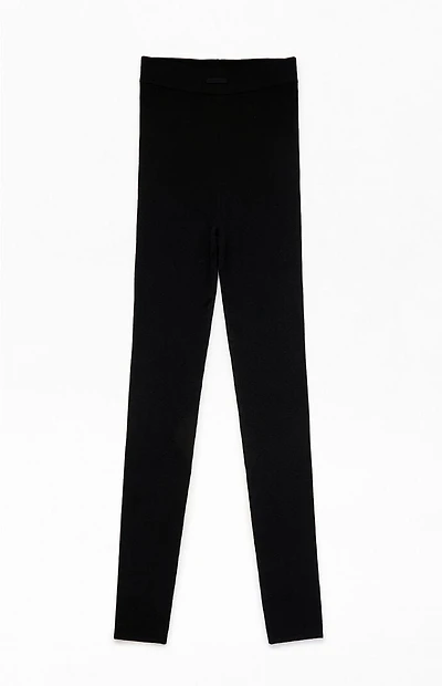 Fear of God ESSENTIALS Women's Vintage Black Ribbed Knit Leggings